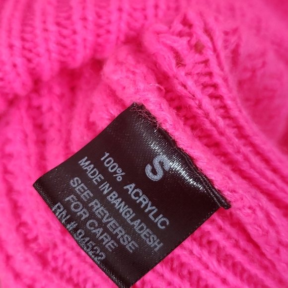 Retro-Mod♡Hot Pink♡Acrylic♡Turtleneck♡Sweater - Picture 3 of 6